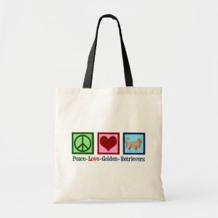 Bolso De Tela Peace Love Golden Retrivers