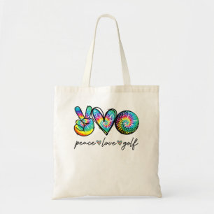 Bolso De Tela Peace Love Golf Tie Dye Cute Golf Amantes