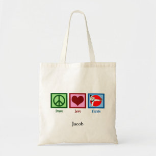 Bolso De Tela Peace Love Karate Kick Personalizado