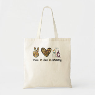 Bolso De Tela Peace Love Laboratory Lab Research Leopards Men Wo