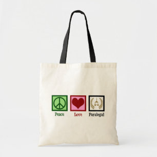 Bolso De Tela Peace Love Paralegal