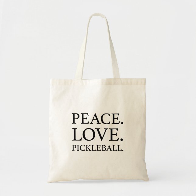 Bolso De Tela Peace Love Pickleball (Frente)