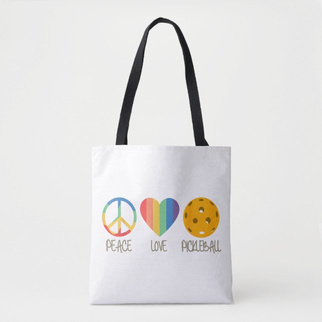 Bolso De Tela Peace Love Pickleball (Anverso)
