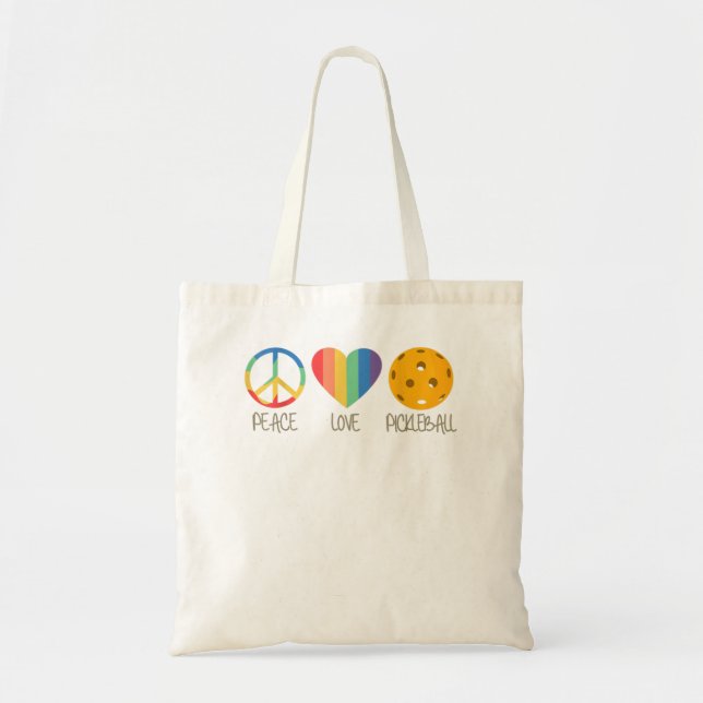 Bolso De Tela Peace Love Pickleball 338 (Frente)