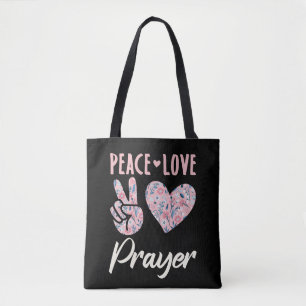 Bolso De Tela Peace Love Prayer