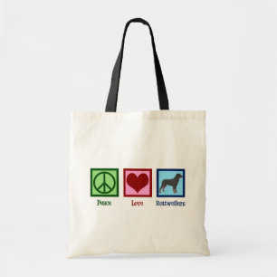 Bolso De Tela Peace Love Rottweilers