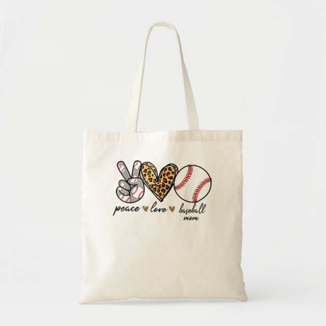 Bolso De Tela Peace Love Softball Cute Softball Amantes (Frente)