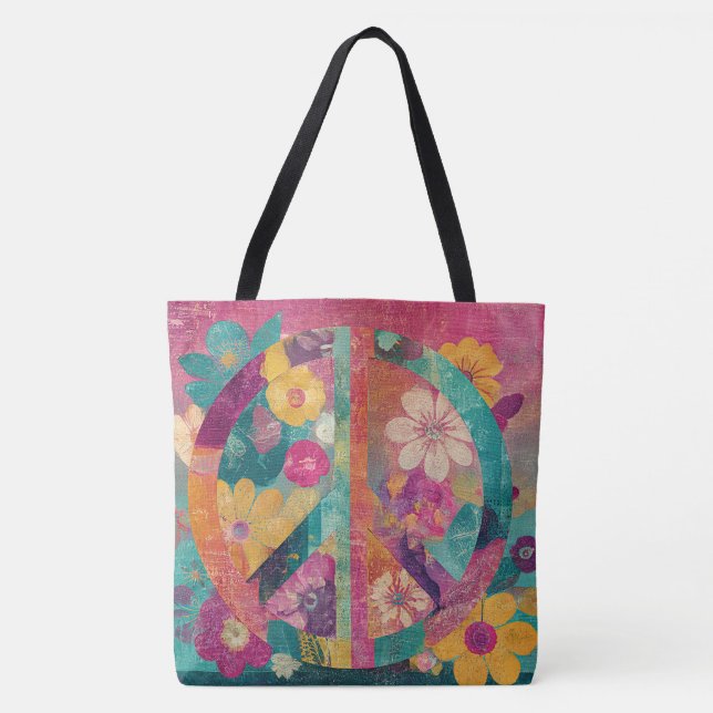 Bolso De Tela Peace symbol colourful  (Anverso)