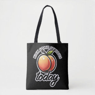 Bolso De Tela Peach Booty Patea Algunos Traseros Serios Hoy Moti