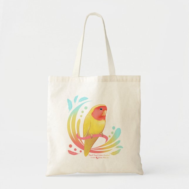 Bolso De Tela Peach Faced Lutino Lovebird (Frente)