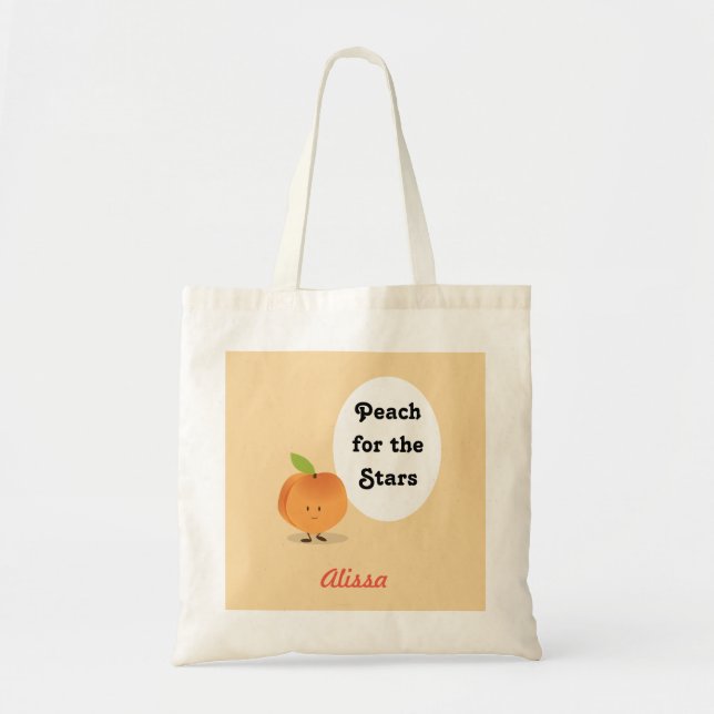 Bolso De Tela Peach for the Stars| Tote básico (Frente)
