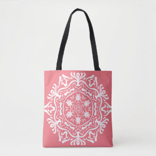 Bolso De Tela Peach Mandala