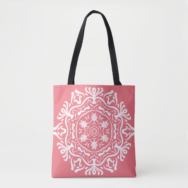 Bolso De Tela Peach Mandala (Anverso)