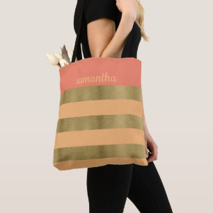 Bolso De Tela Peachy con oro