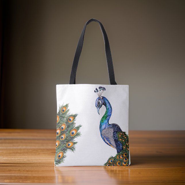 Bolso De Tela Peacock acuarela elegante (Subido por el creador)