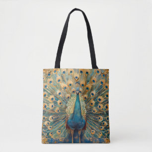 Bolso De Tela Peacock Art Nouveau