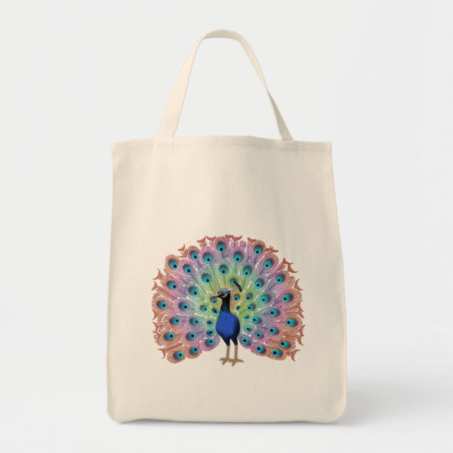 Bolso De Tela Peacock colorido (Frente)