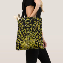 Bolso De Tela Peacock de oro de Art Nouveau