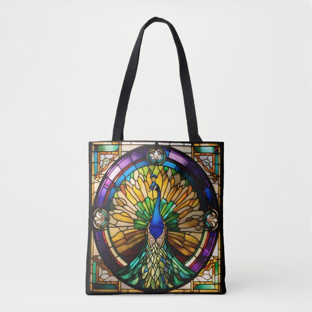 Bolso De Tela Peacock de vidrio contenido (Anverso)
