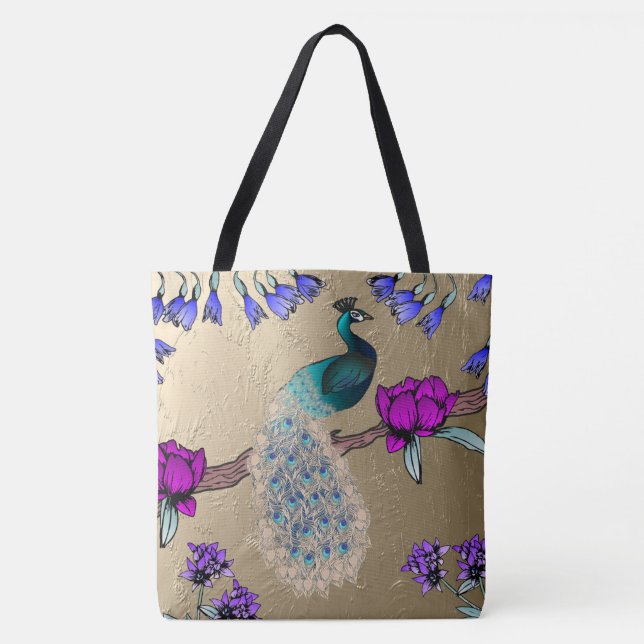 Bolso De Tela Peacock En Oro (Anverso)
