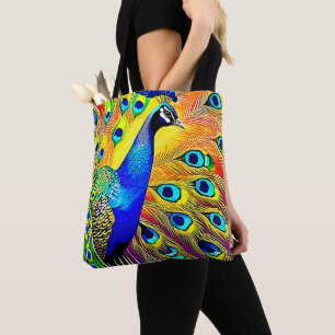 Bolso De Tela Peacock Feather Art