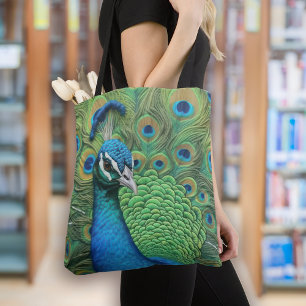 Bolso De Tela Peacock Feathers