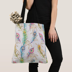 Bolso De Tela Peacock Feathers