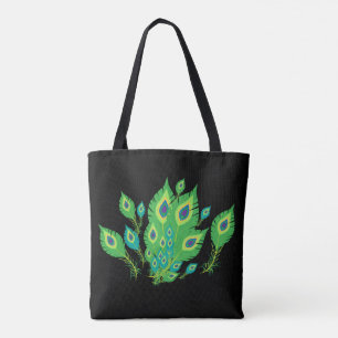 Bolso De Tela Peacock Feathers Pájaros de pavo real Moda
