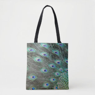 Bolso De Tela Peacock plumas Tote