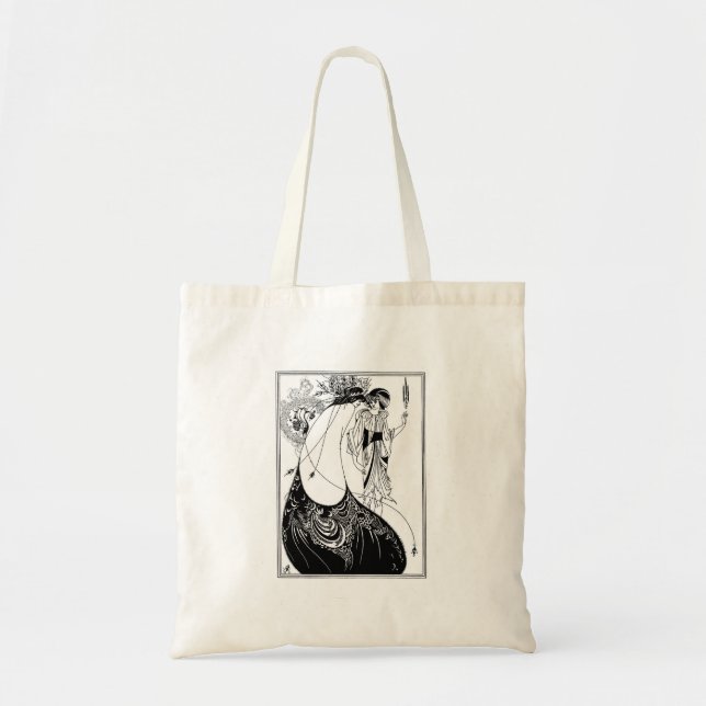 Bolso De Tela Peacock Skirt Beardsley Art Nouveau (Frente)