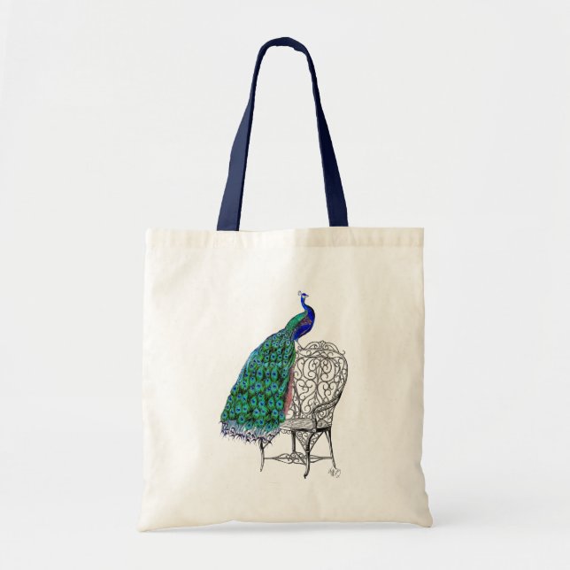 Bolso De Tela Peacock sobre la silla (Frente)