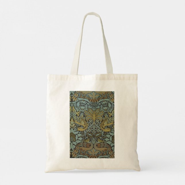 Bolso De Tela Peacock y Dragón (por William Morris) (Reverso)
