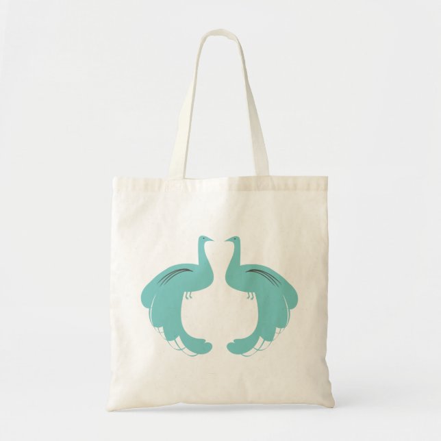 Bolso De Tela PEACOCKS en el Tote ligero de AQUA (Frente)