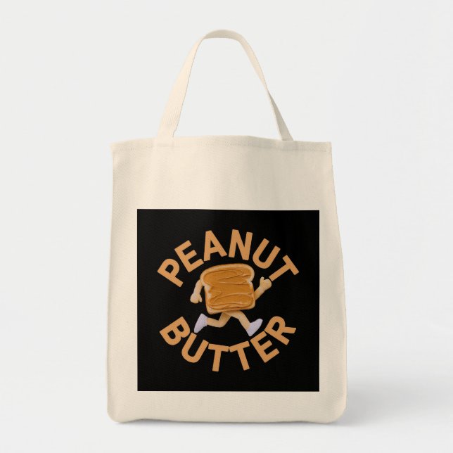 Bolso De Tela Peanut Butter Vibes Funny & Cute Design (Frente)
