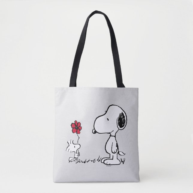 Bolso De Tela Peanuts | Snoopy & Woodstock Red & Black (Anverso)