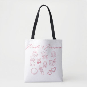Bolso De Tela Pearls & Prosecco Design Despedida de soltera Ro