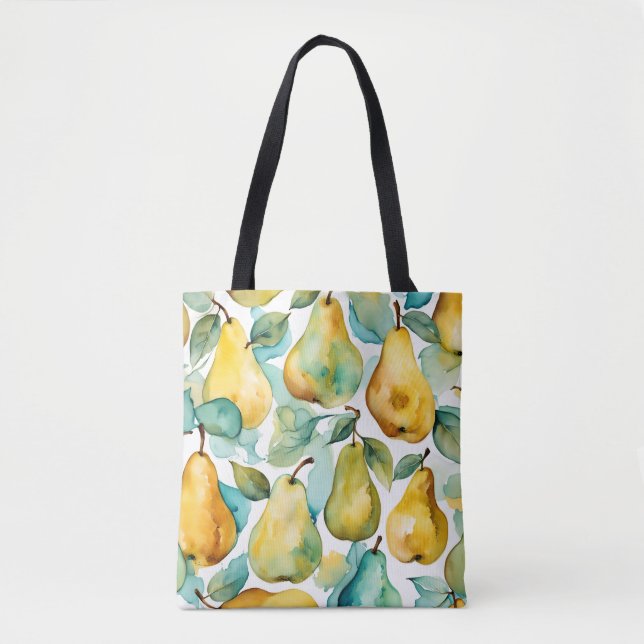 Bolso De Tela Pears Arte Acuarela  (Anverso)