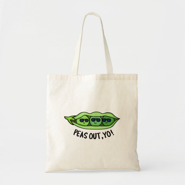 Bolso De Tela Peas Out Yo Funny Peas Pun (Frente)