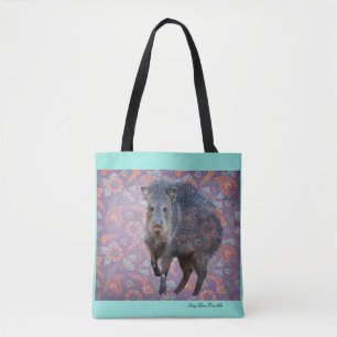 Bolso De Tela Pecario Púrple Paisley