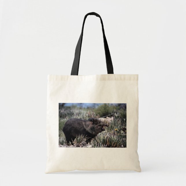 Bolso De Tela Peccary agarrado (javelina) que bosteza en medio (Frente)