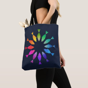 Bolso De Tela Peces arcoiris en el océano adorable patrón colori