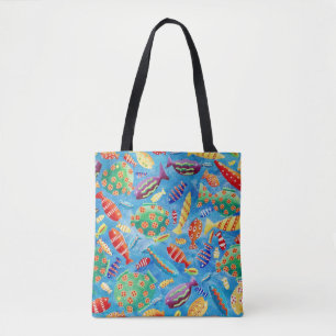 Bolso De Tela Peces Tropicales Vida Marina Subacuática Náutica