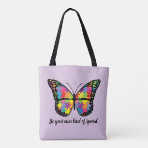 Bolso De Tela Pedazo del rompecabezas de la mariposa de la