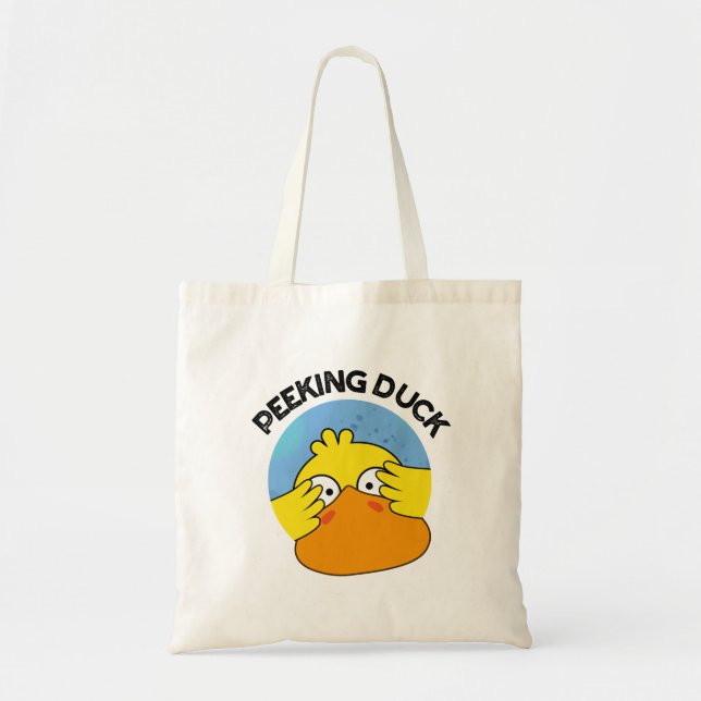Bolso De Tela Peeek Duck gracioso animal Chino Dish Pun (Frente)
