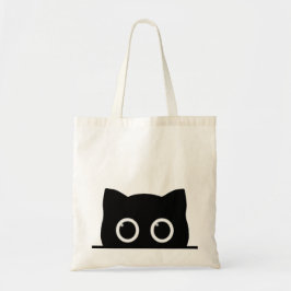 Bolso De Tela Peeking Black Cat