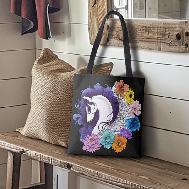Bolso De Tela Pegasus Floral Negro (Subido por el creador)