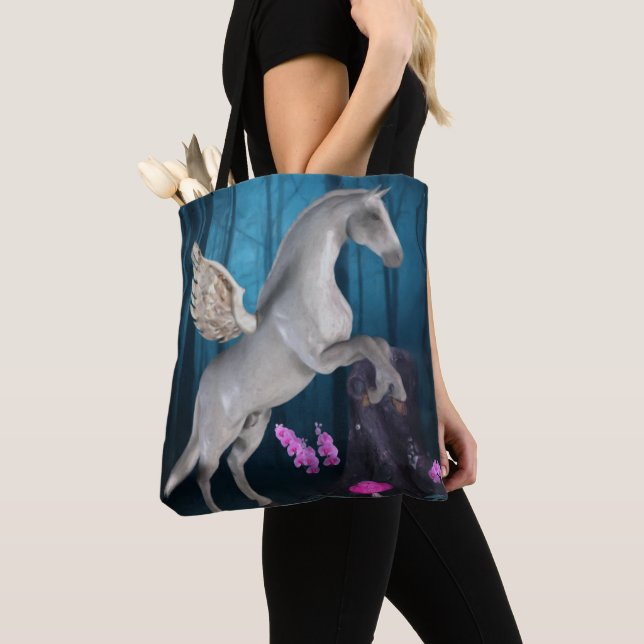 Bolso De Tela Pegasus Magnífica Fantasía Forestal Hípica Arte (Detalle)