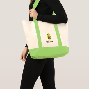 Bolso De Tela Pegatina de aguacate agudo haciendo yoga