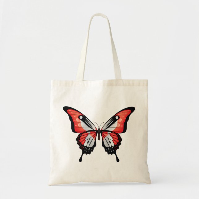 Bolso De Tela Pegatina de Bandera de Mariposa Trasera de Canadá (Frente)