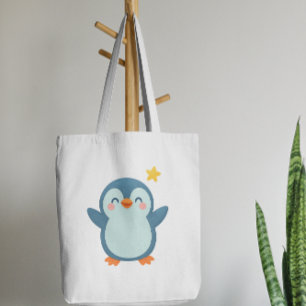 Bolso De Tela Pegatina de dibujos animados de pingüino lindo par